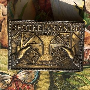 Vintage Bronze Brothel & Casino Inspector TIFFANY STUDIO NY Belt Buckle